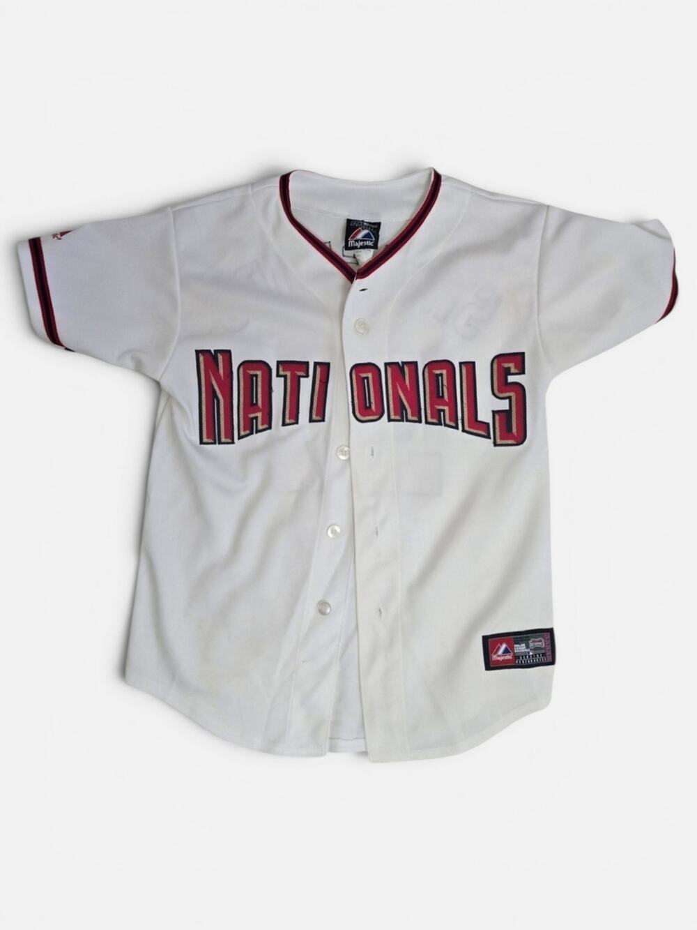 Washington Nationals MLB Stephen Strasburg Majestic WhiteButton Up Youth Jersey